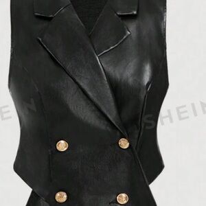 Black double breasted vest